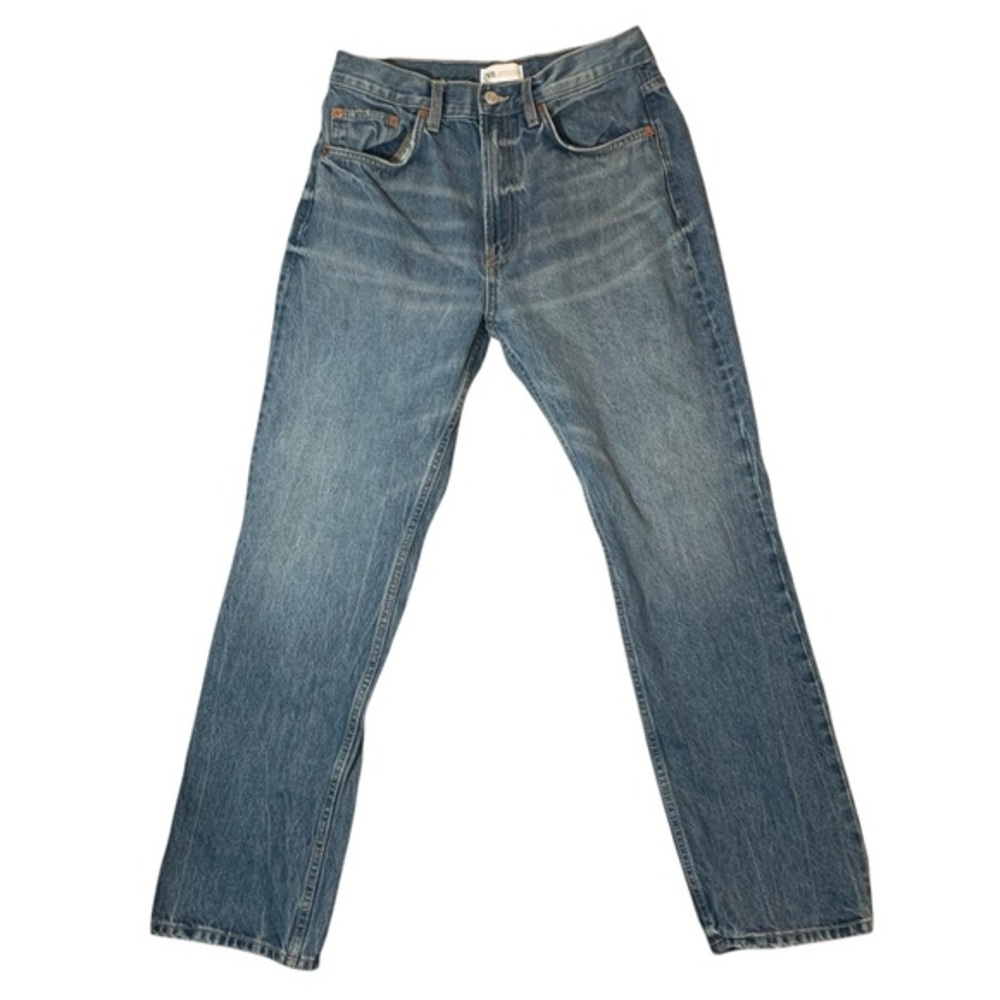 Zara Straight Leg Blue Jeans Ladies Size 8 Hi Rise